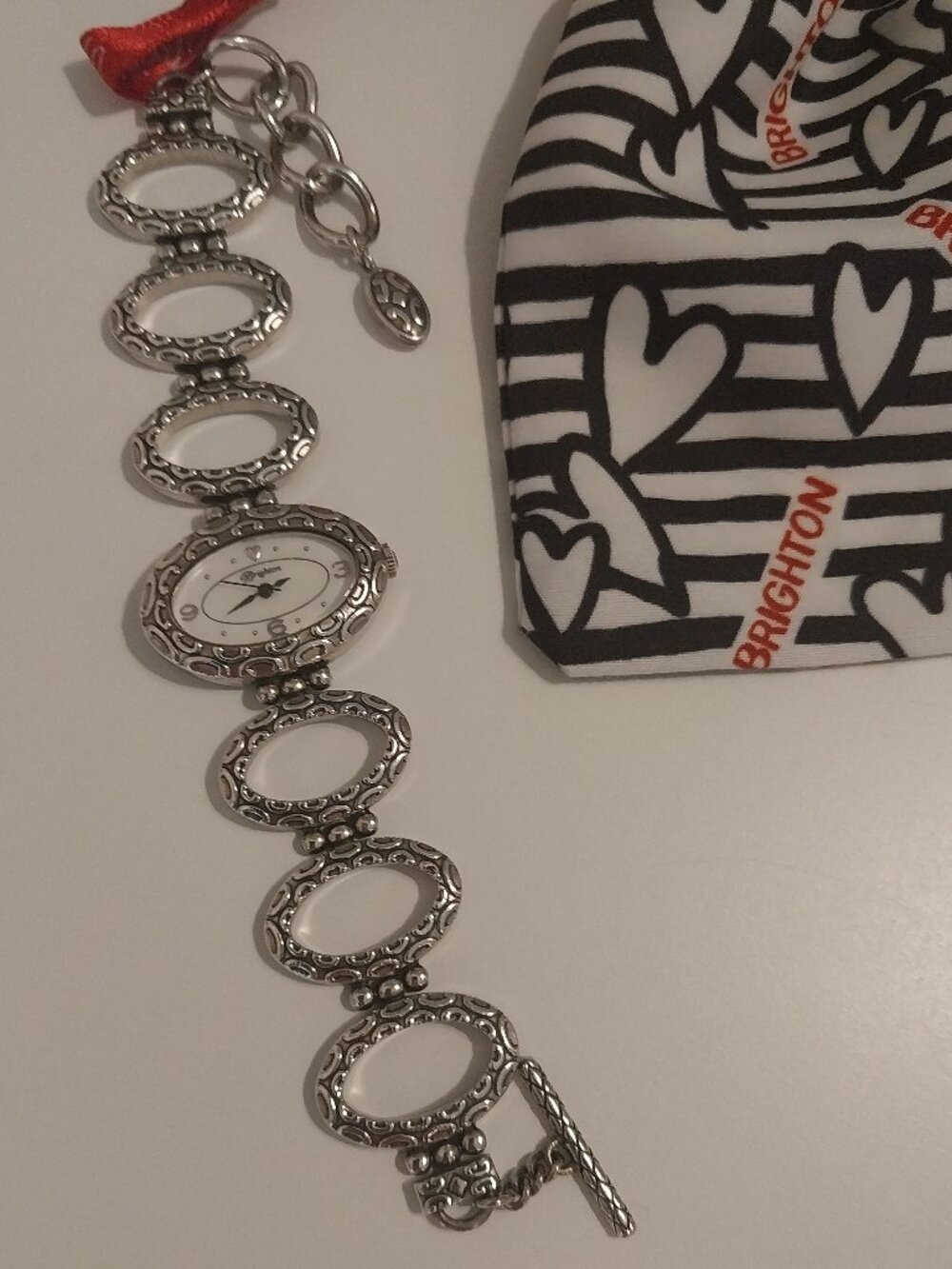 💗Brighton Watch Bracelet Toggle Closure, Silver, "Miramar" Battery Works💗
